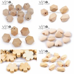 Drevené korálky - rôzne tvary