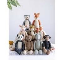 Knitted animal toys